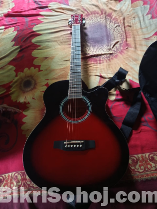 AXE Acoustic Guitar (Red Black Sunburst Color) Urgent Sell